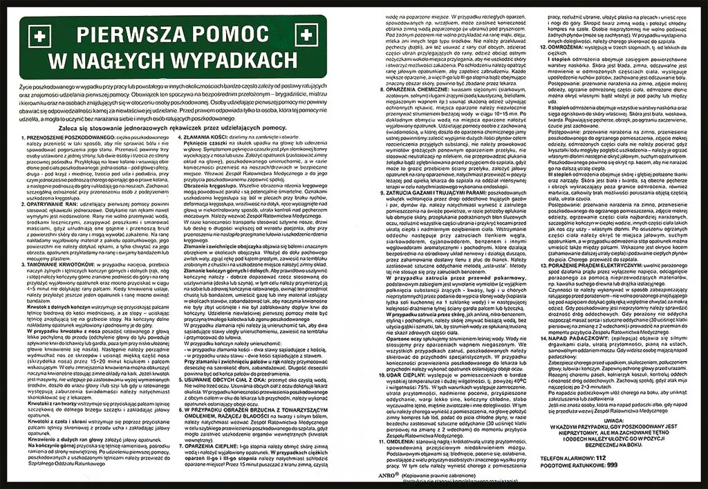 Plakat BHP zatytułowany