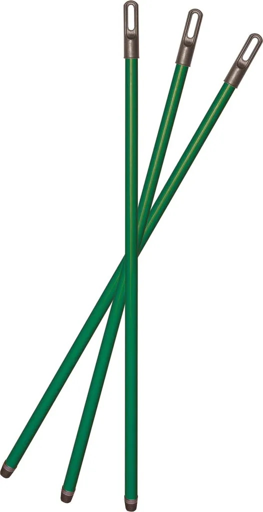 Trzonki wzmocnione 120 cm, kolor zielony, z metalowymi końcówkami.