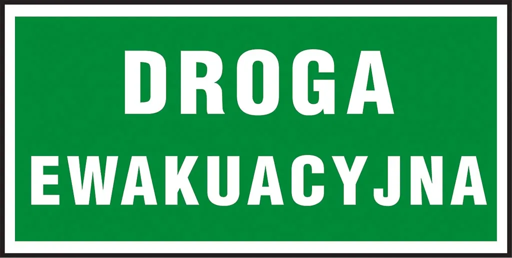 Zielony znak z białym napisem