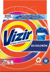 Opakowanie proszku do prania VIZIR. Jest to wersja 