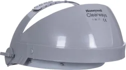 Szara osłona twarzy marki Honeywell, model Clearways, z zapięciem na boku.