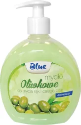 Butelka mydła w płynie Blue o pojemności 500 ml, z dozownikiem typu 