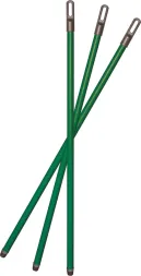 Trzonki wzmocnione 120 cm, kolor zielony, z metalowymi końcówkami.