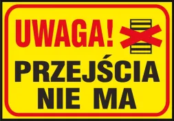 Żółta tablica z czerwoną ramką i napisem 