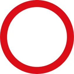 Znak drogowy „Zakaz ruchu” w formie czerwonego okręgu z białym wnętrzem, używany do sygnalizowania zakazu przejazdu wszystkich pojazdów w miejscu, gdzie jest umieszczony.
