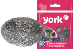 Czyścik spiralny MAXI marki York, przeznaczony do mycia garnków, o rozm. maxi, wykonany z metalu, opakowanie jednostkowe.