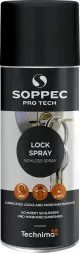 Pojemnik z sprayem do zamków marki SOPPEC Pro Tech. Pojemność 250 ml. Zapewnia ochronę przed zamarzaniem i korozją, przeznaczony do smarowania i konserwacji mechanizmów zamkowych.