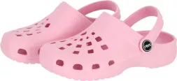 Lekkie, piankowe klapki dziecięce DOTS-KID w różowym kolorze, z wentylowanymi otworami, wygodne do domu i ogrodu.